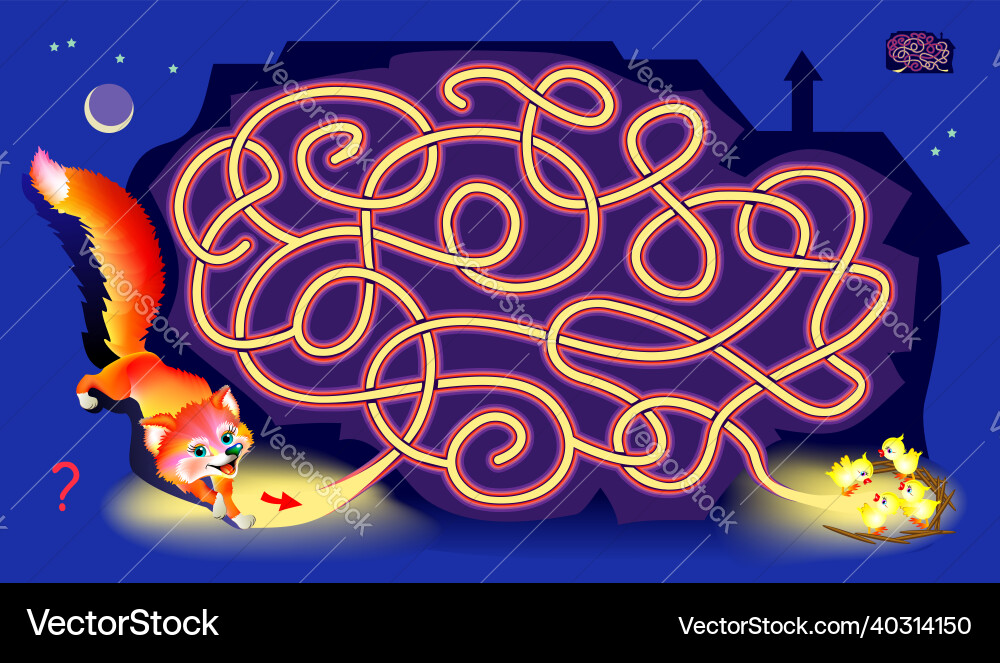Logic puzzle game with labyrinth for children Logic puzzle game with labyrinth for children vector image