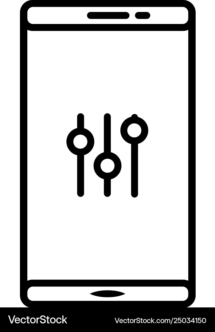 Mobile fine tune flat color icons in round Vector Image