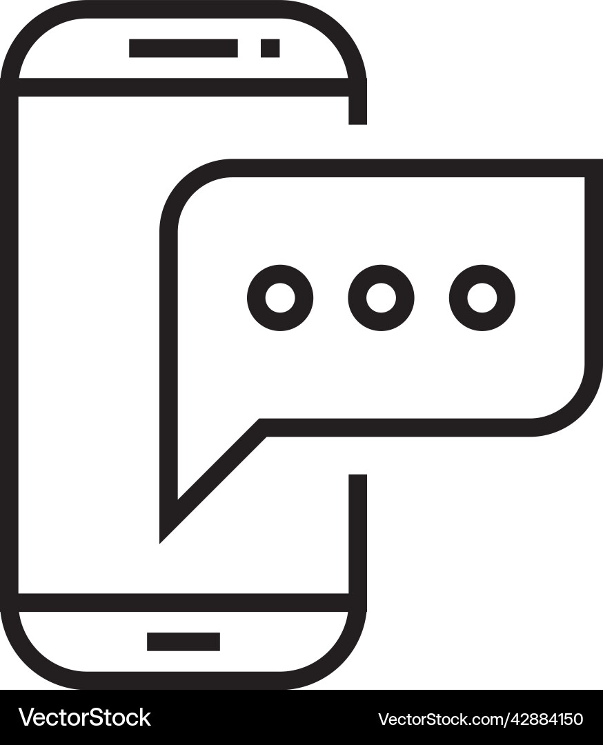Mobile Text Message Icon Vector Image