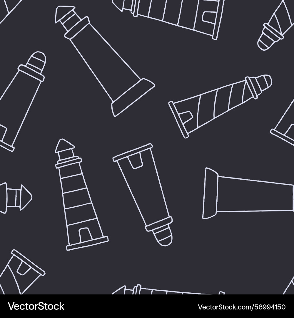 Outline lighthouse seamless pattern background Vector Image