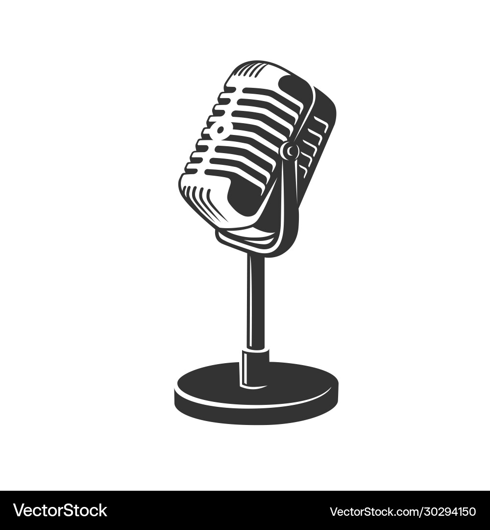 Retro Microphone Icon Vector Image