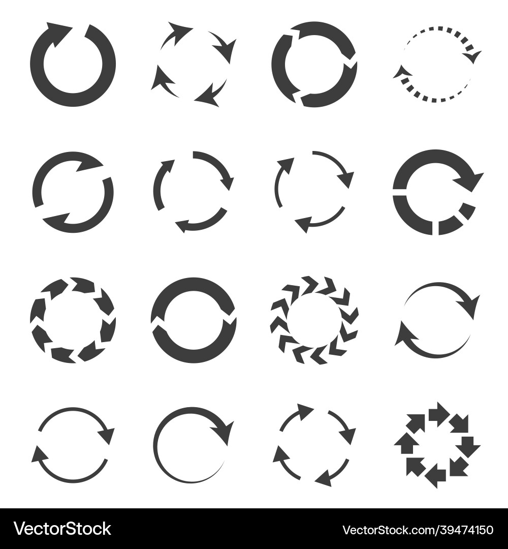 Rotating Loop Arrows - Refresh & Cycle Vector Image