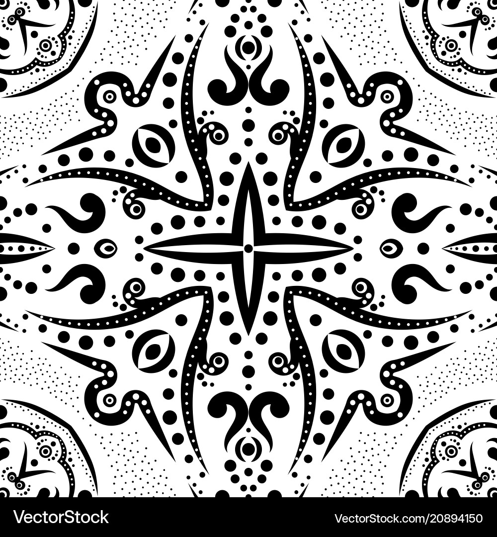 Seamless pattern with swirls and dots Seamless pattern with swirls and dots vector image