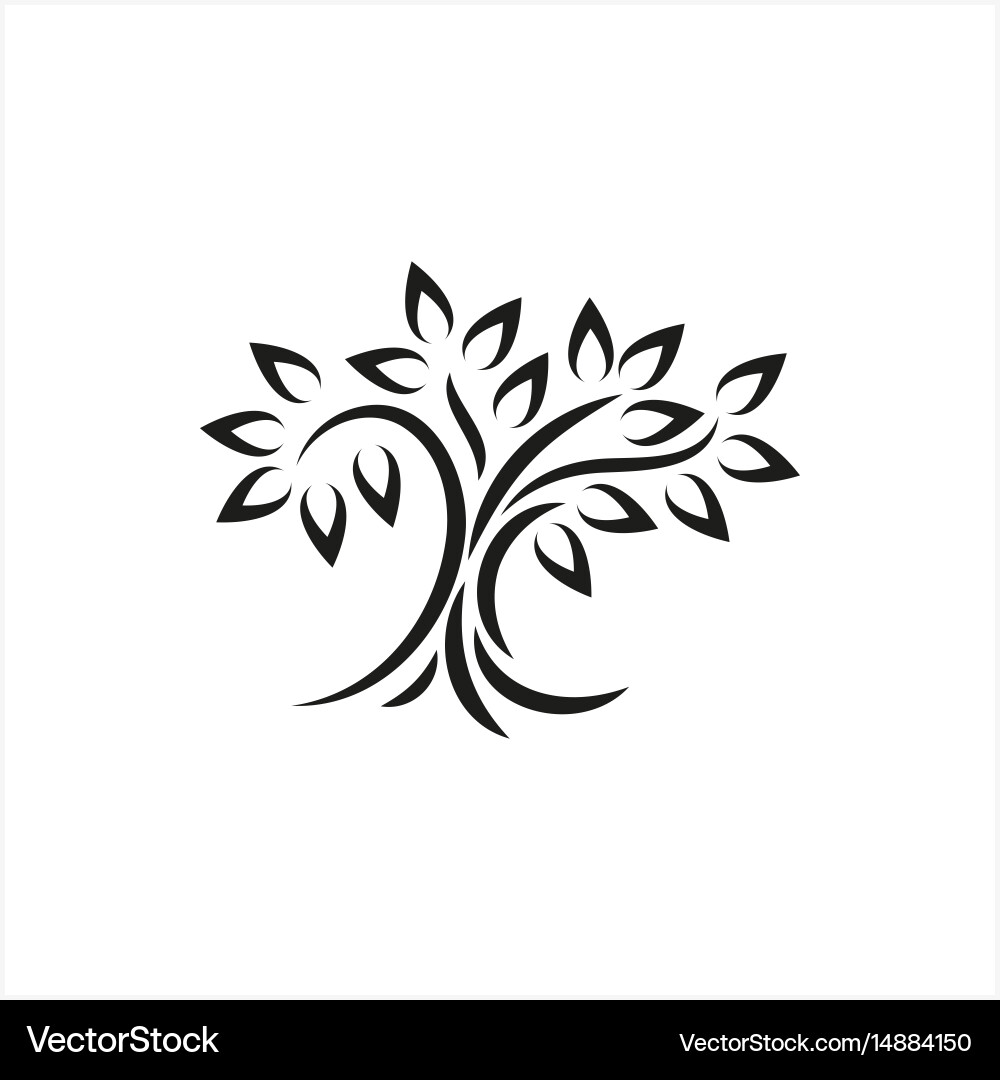 Simple minimal black tree icon symbol style Vector Image