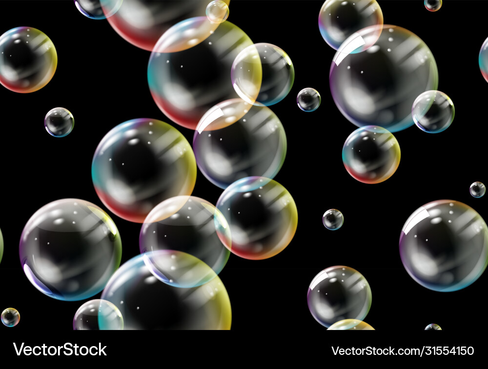 Soap bubbles seamless pattern Soap bubbles seamless pattern Vector Image