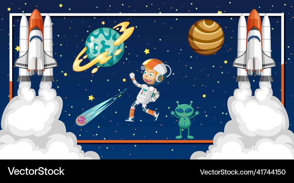 Space element template in background Vector Image