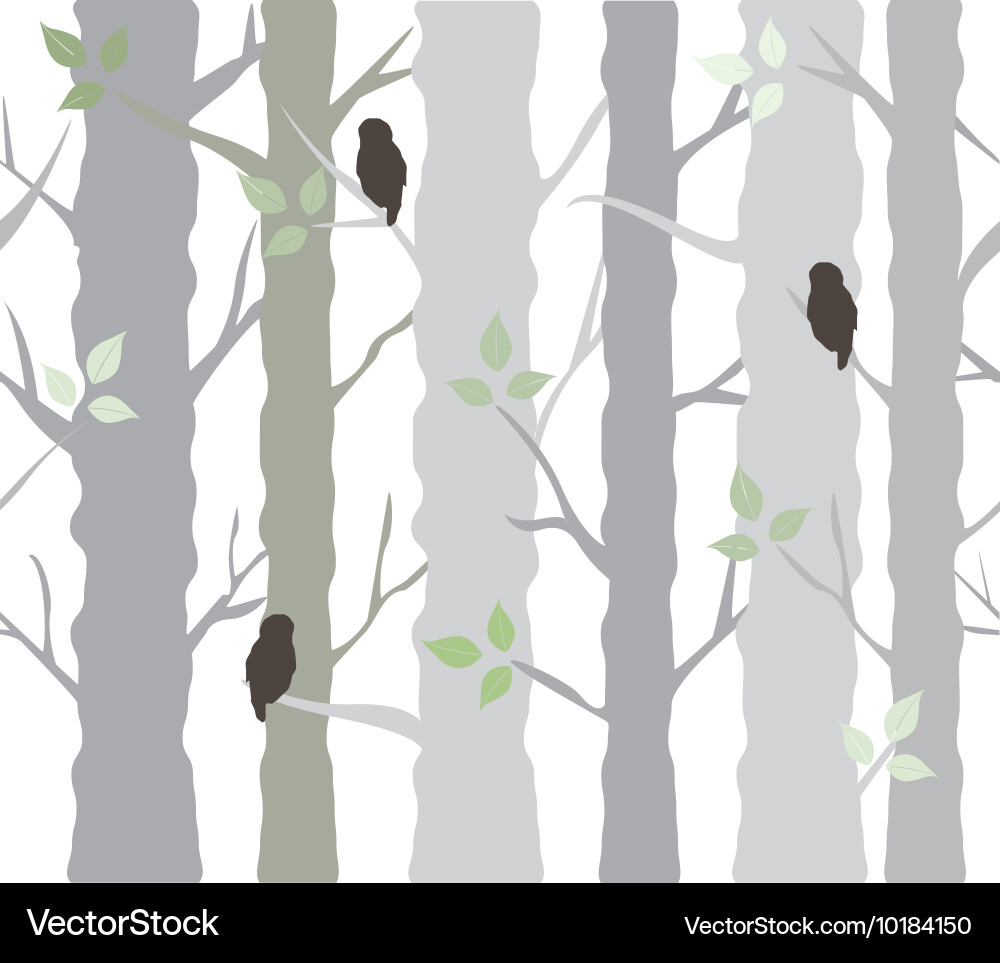 Tree Background with Owls vector image