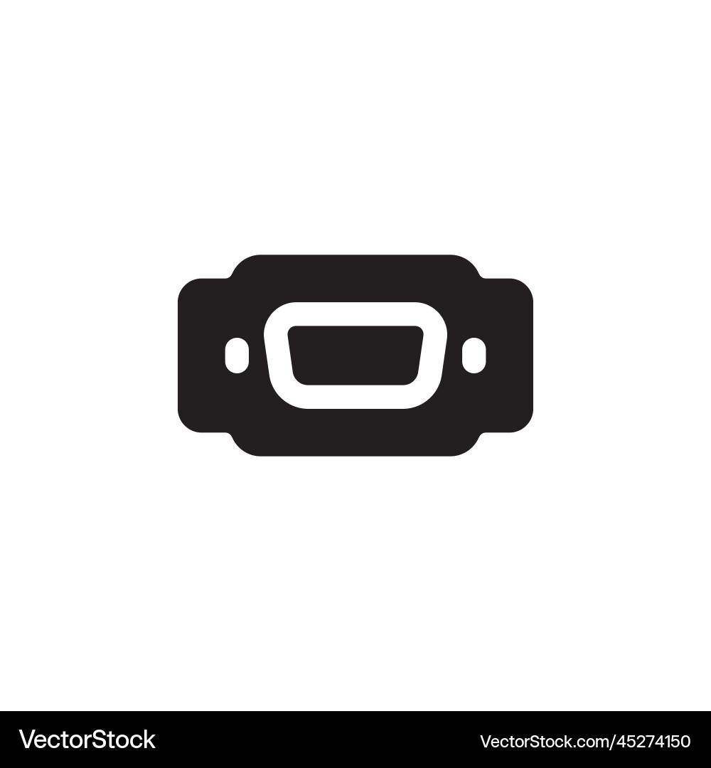 Vga Port Icon Computer-Komponente solide Stil Vga Port Icon Computer-Komponente solide Stil vektorbild