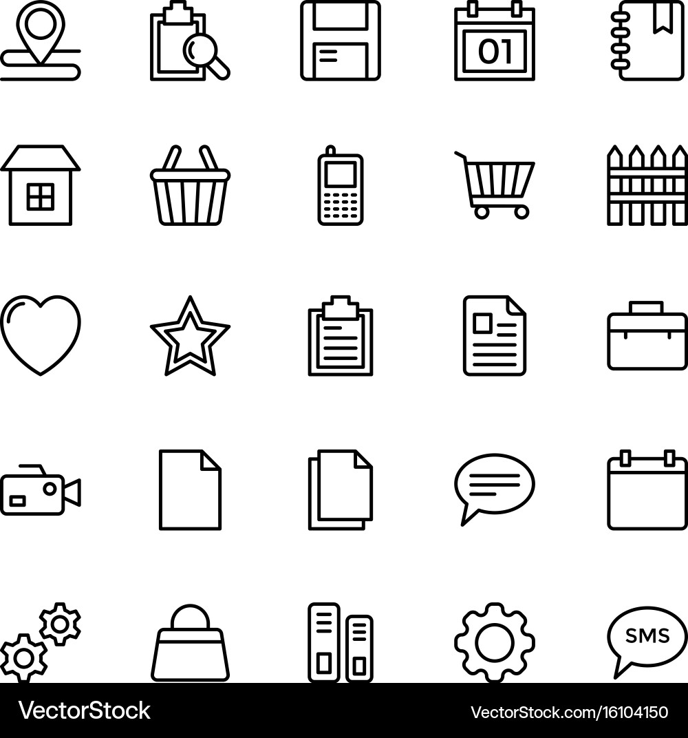 Web and mobile ui line icons 19 Vector Image