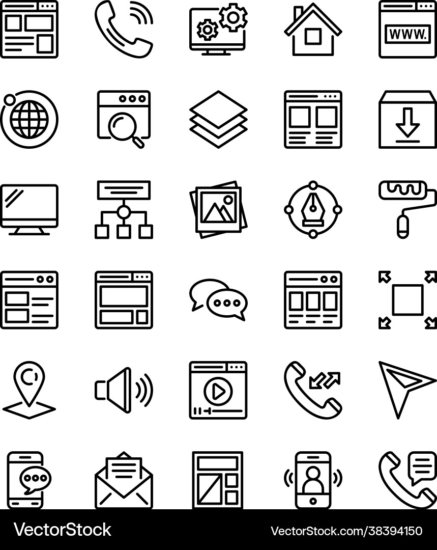 Web design and development line icons 1 Vector Image