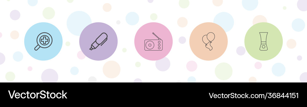5 objects icons 5 objects icons vector image