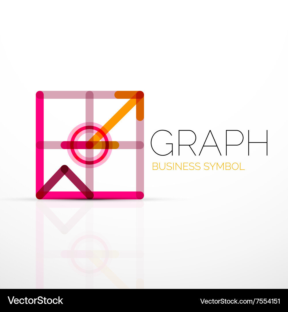 Abstract logo idea linear chart or graph vector image