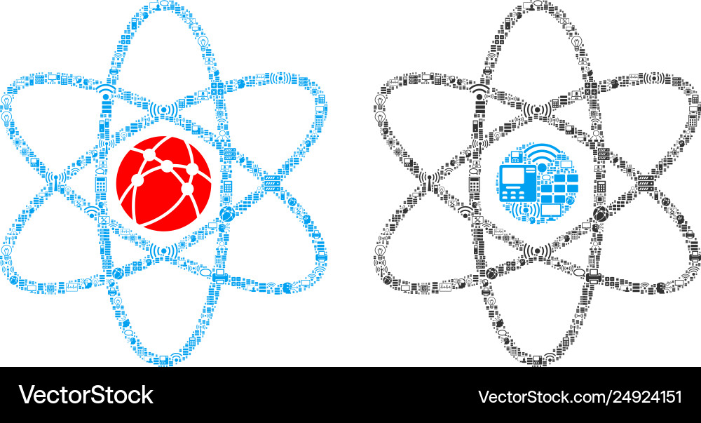 Atom composition icon for bigdata and computing Vector Image