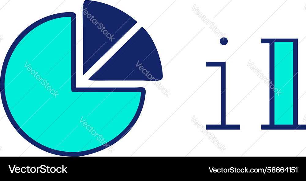 Bar chart with ii text statistical analysis Vector Image