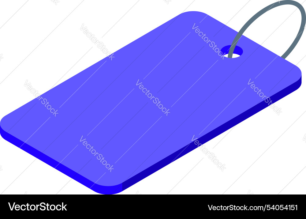 Blue rectangular label with string showing Blue rectangular label with string showing vector image