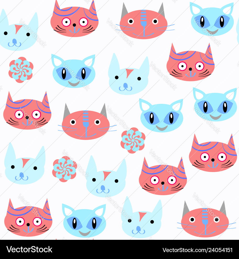 Cats seamless pattern it is located in swatch Cats seamless pattern it is located in swatch vector image