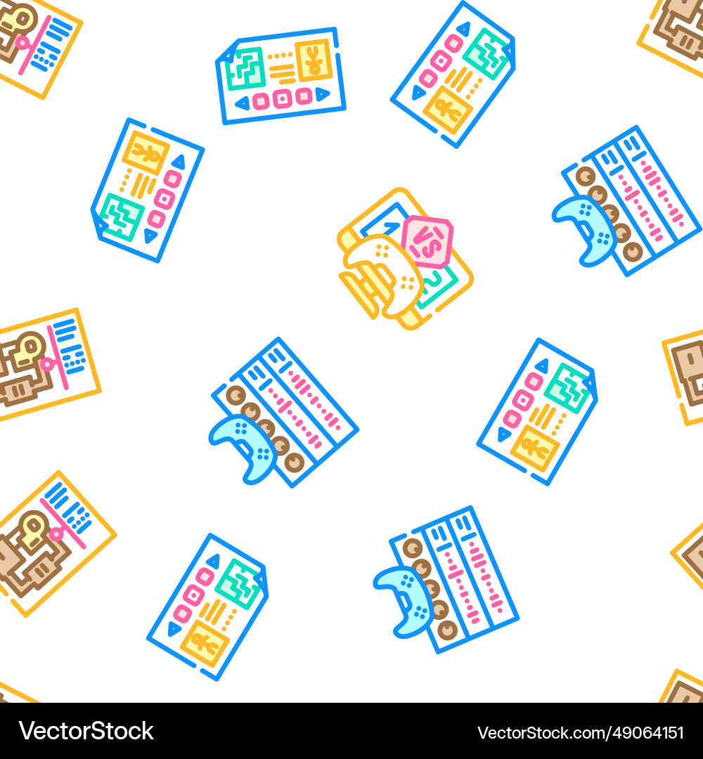 Game development software seamless pattern Vector Image