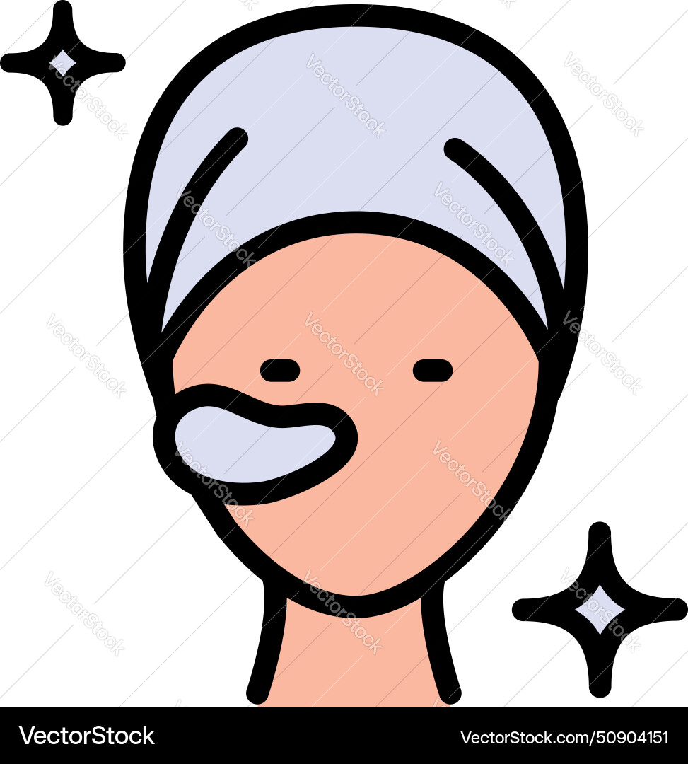 Girl face with patches color icon beauty Girl face with patches color icon beauty vector image
