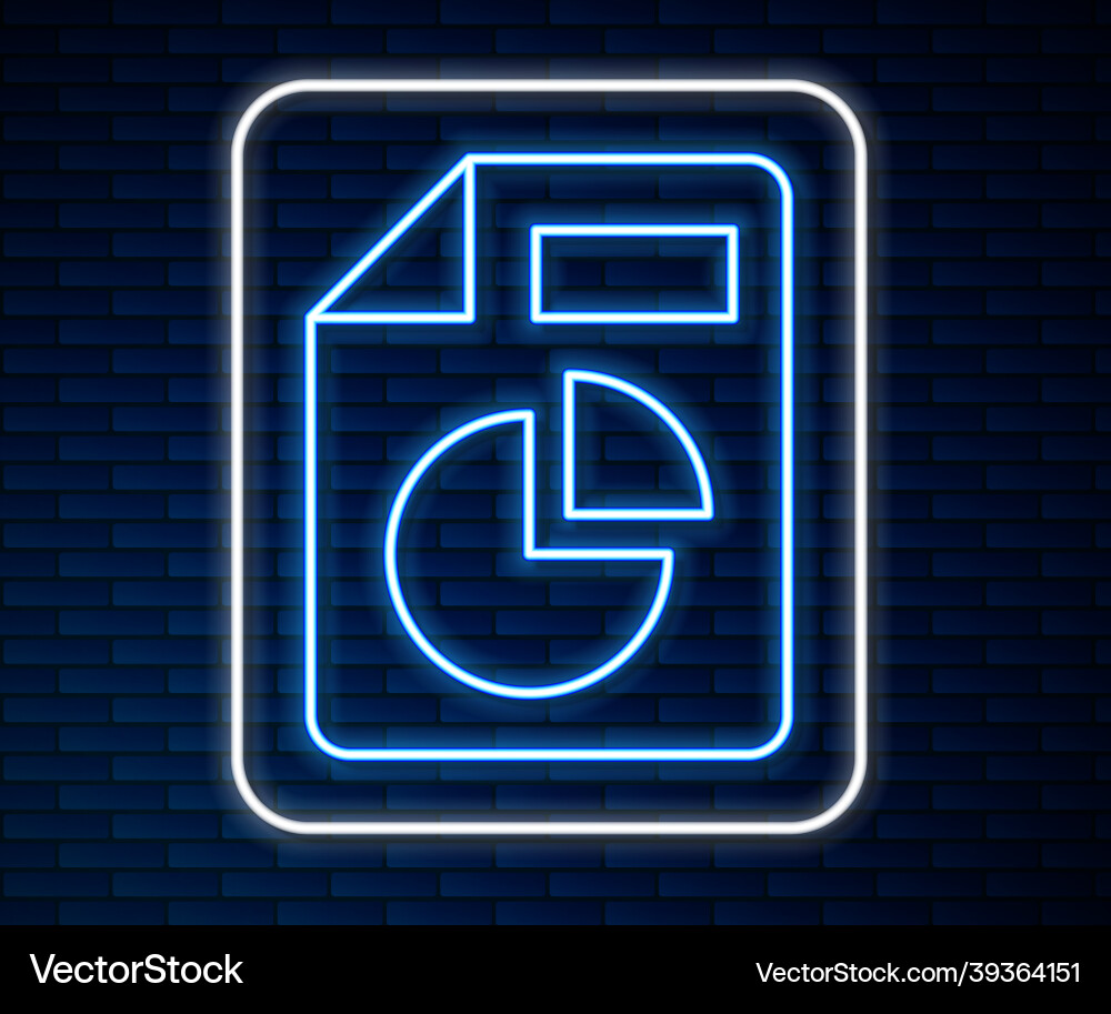 Glowing neon line document with graph chart icon Glowing neon line document with graph chart icon vector image