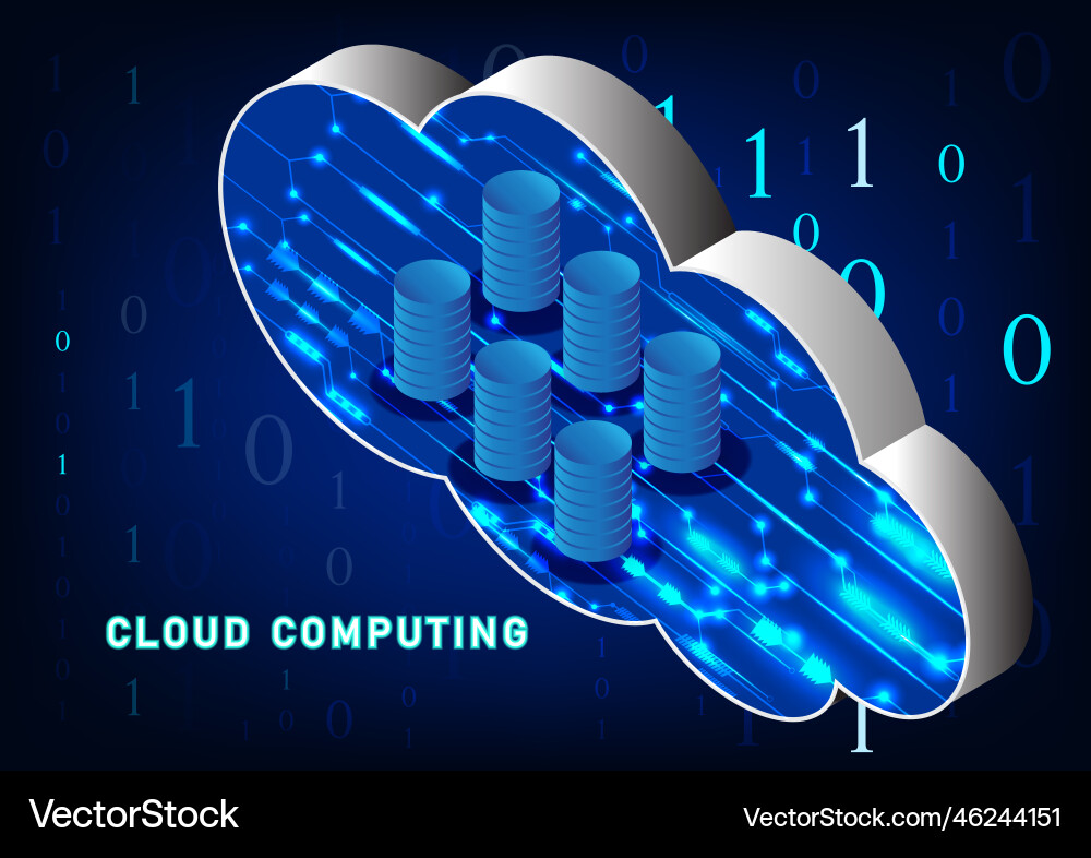 Graphics cloud computing concept data transfer vector image