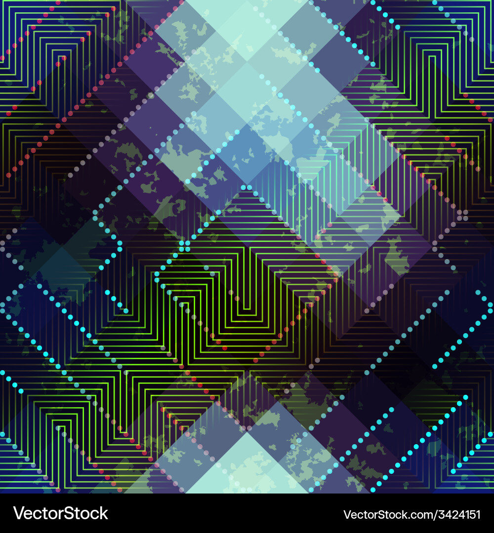Grunge abstract matrix pattern on blurred vector image