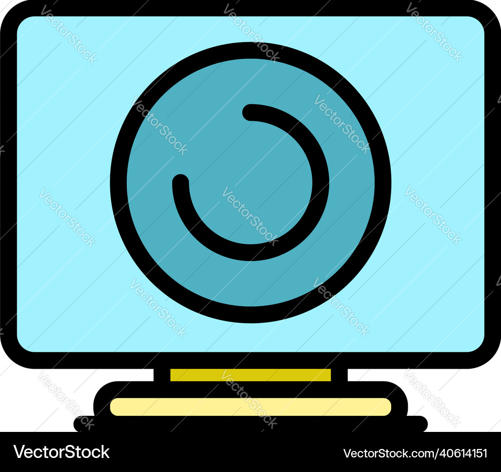 Loading monitor icon color outline Loading monitor icon color outline vector image
