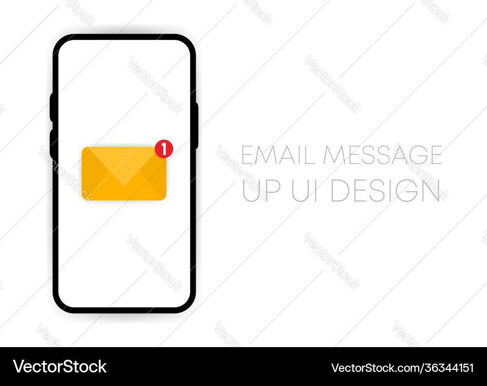 Mobile email message app ui mockup Mobile email message app ui mockup vector image