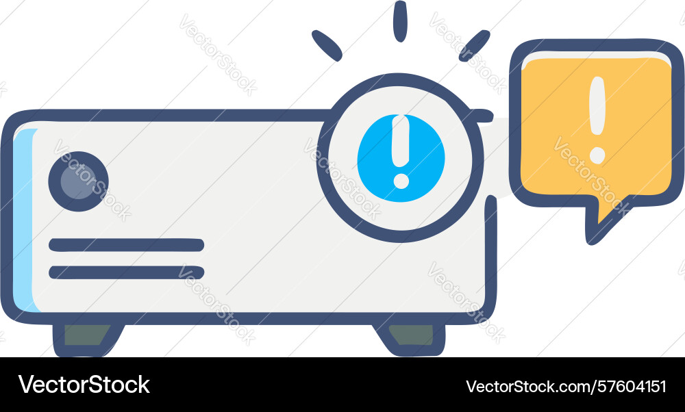 Projector alert icon - technical issue warning vector image