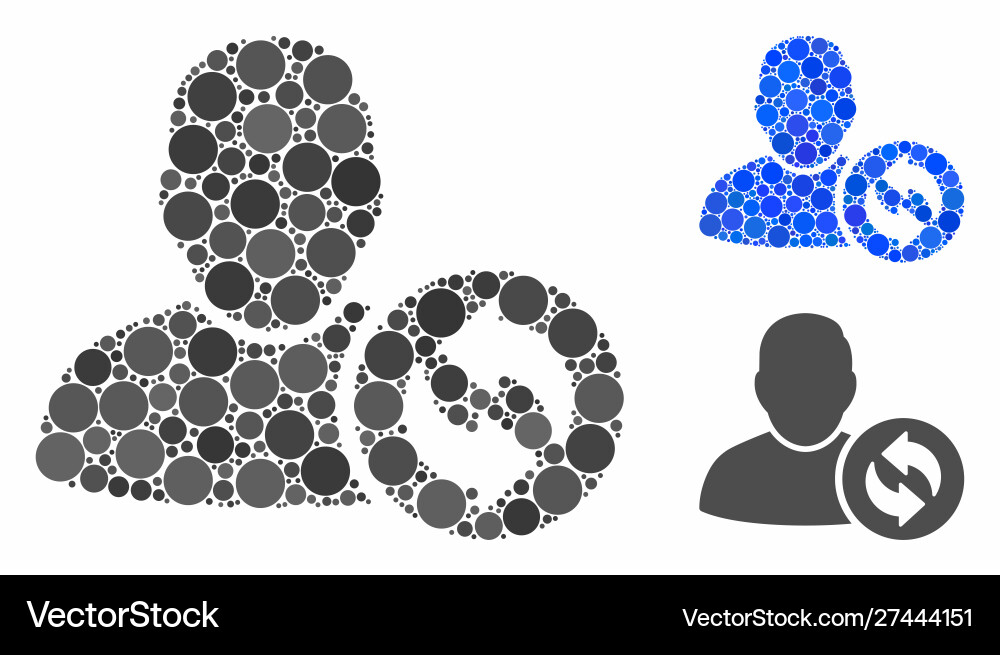 Refresh user mosaic icon circles Refresh user mosaic icon circles vector image
