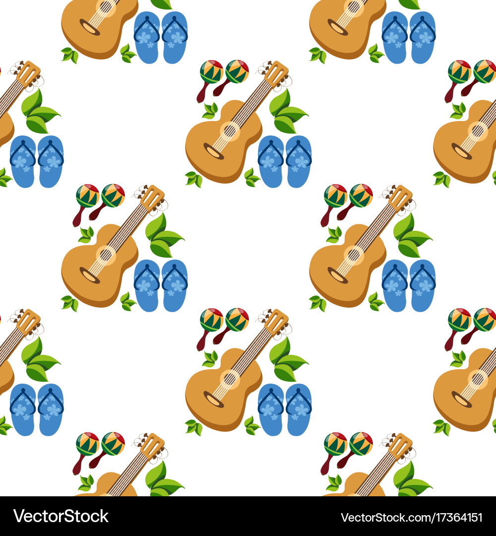 Seamless pattern with the image of guitars vector image