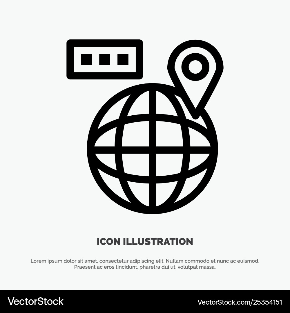 World map navigation location line icon Vector Image