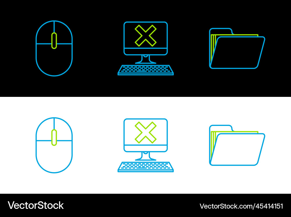 Zeile Dokument Ordner Computer Maus Zeile Dokument Ordner Computer Maus vektorbild