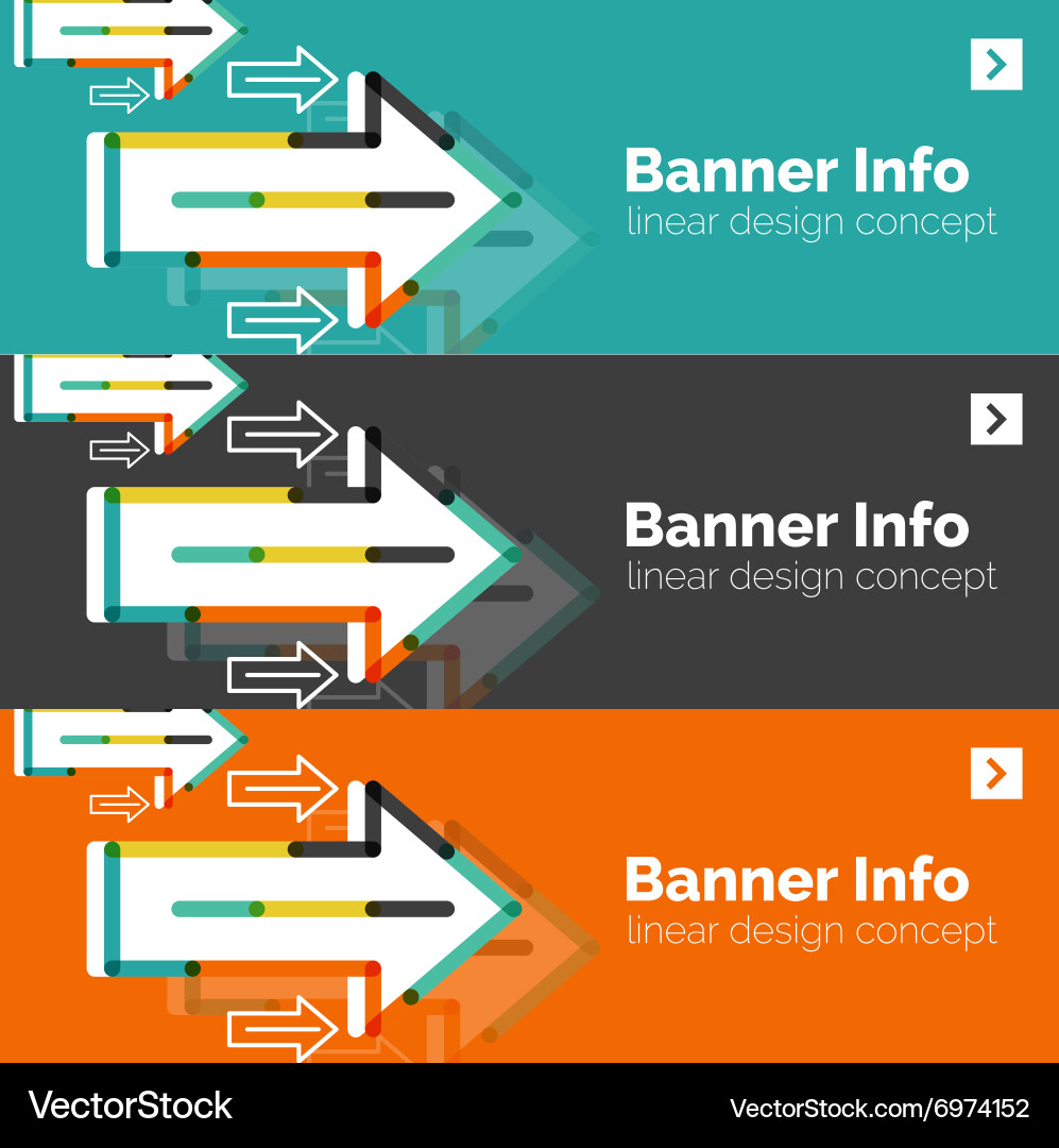 Abstract banner template with arrows linear vector image