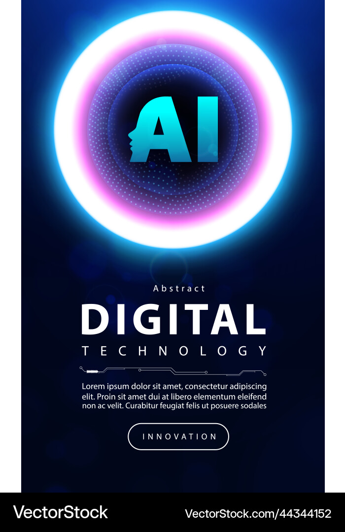 AI Tech Digital Data Innovation Vector Image