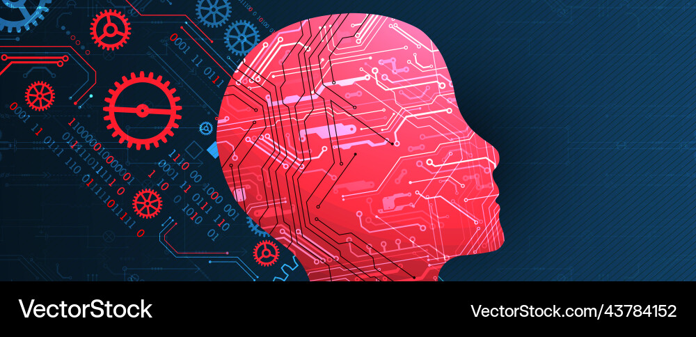 Artificial intelligence ai and big data concept Vector Image