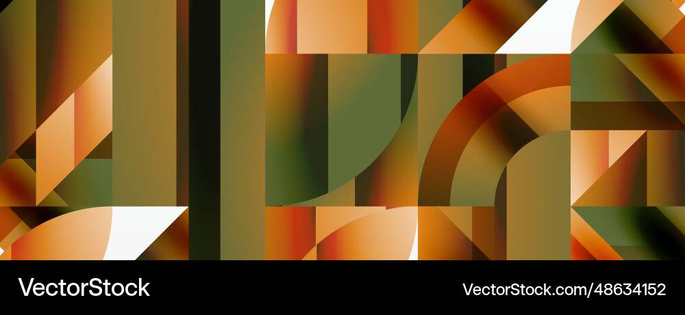 Assorted geometric shapes unite in a minimalistic Vector Image