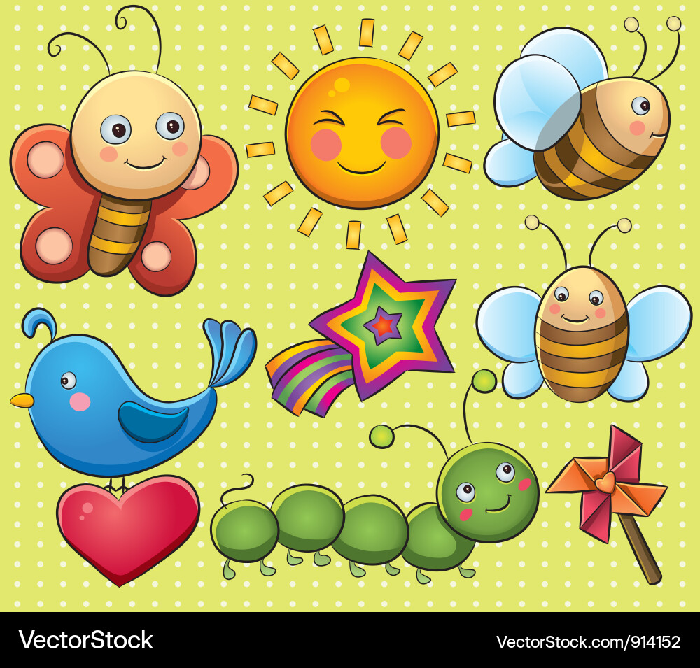 Charming Bug Collection Vector Image
