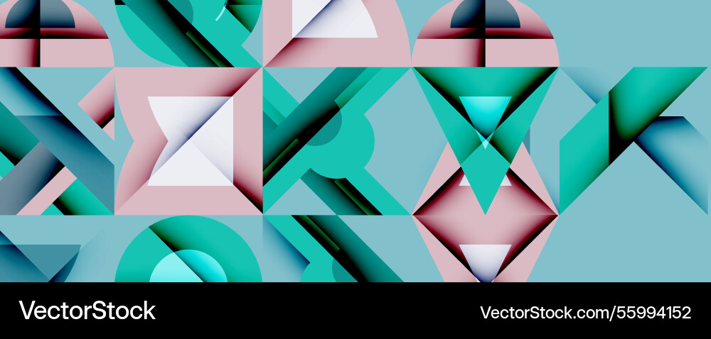 Circles squares lines abstract background vector image