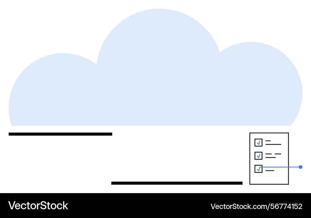 Cloud data storage with checklist for tasks Cloud data storage with checklist for tasks vector image