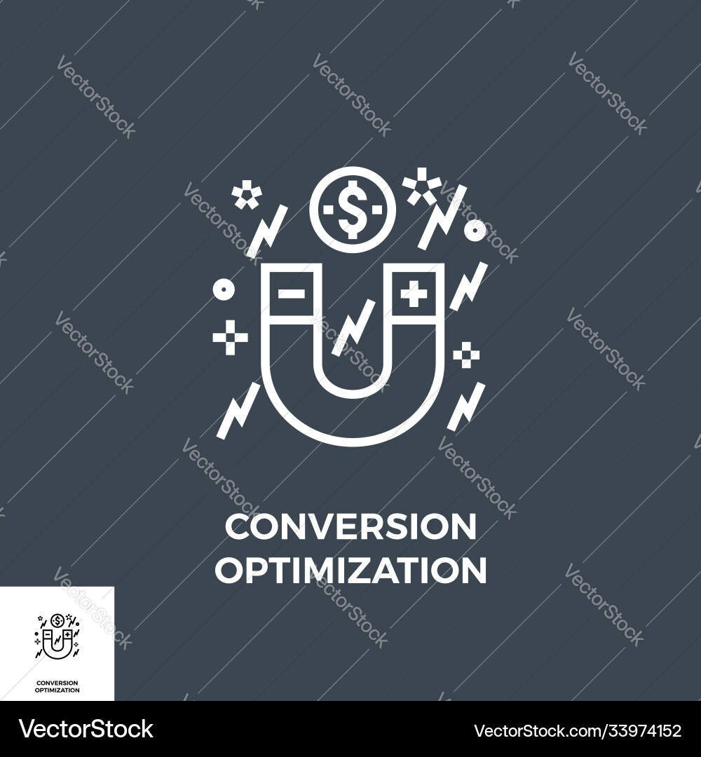 Conversion Optimization Line Icon Vector Image