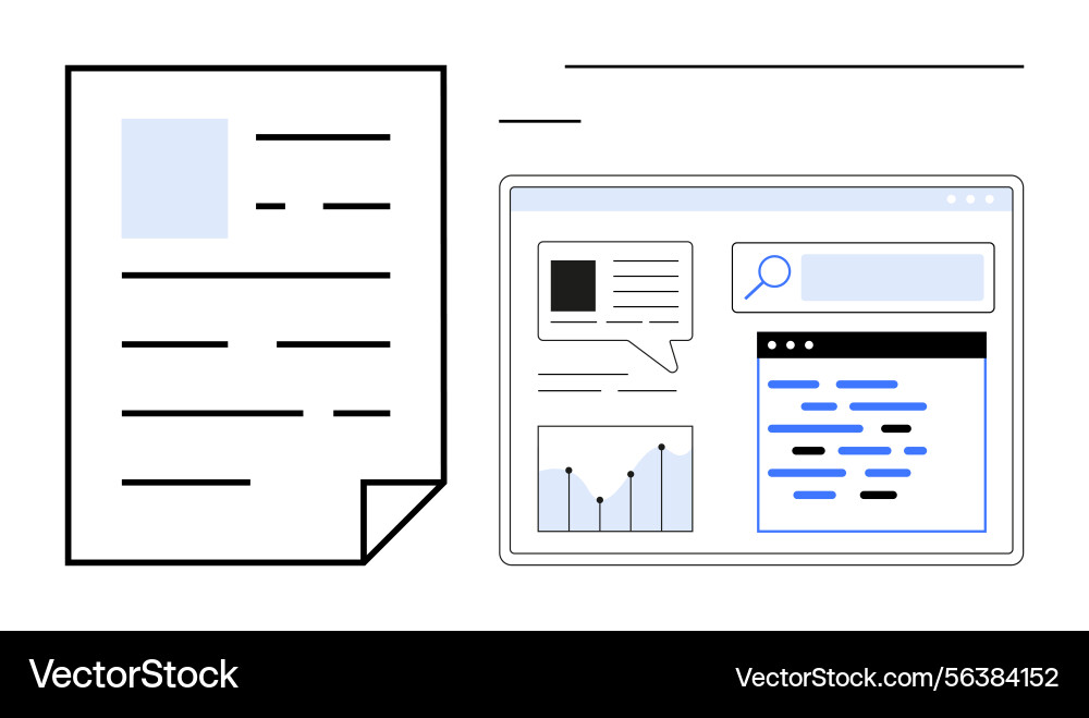 Digital document comparison with analytics Digital document comparison with analytics vector image