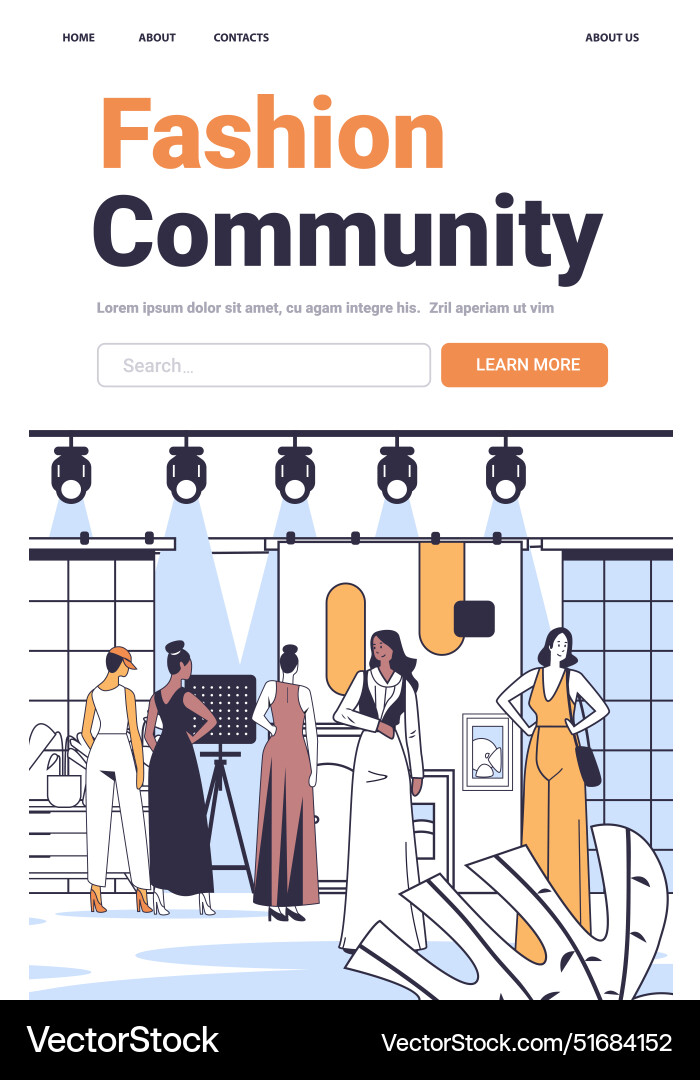 Fashion community gathering stylish women Fashion community gathering stylish women vector image