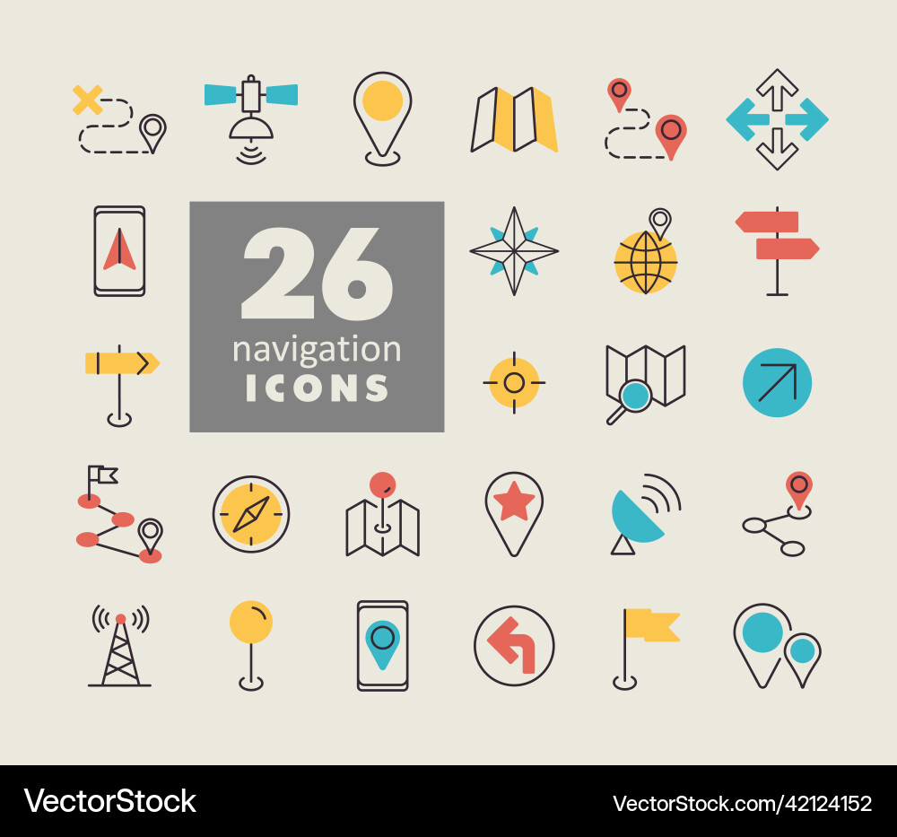 Maps location navigation icons set graph Maps location navigation icons set graph Vector Image