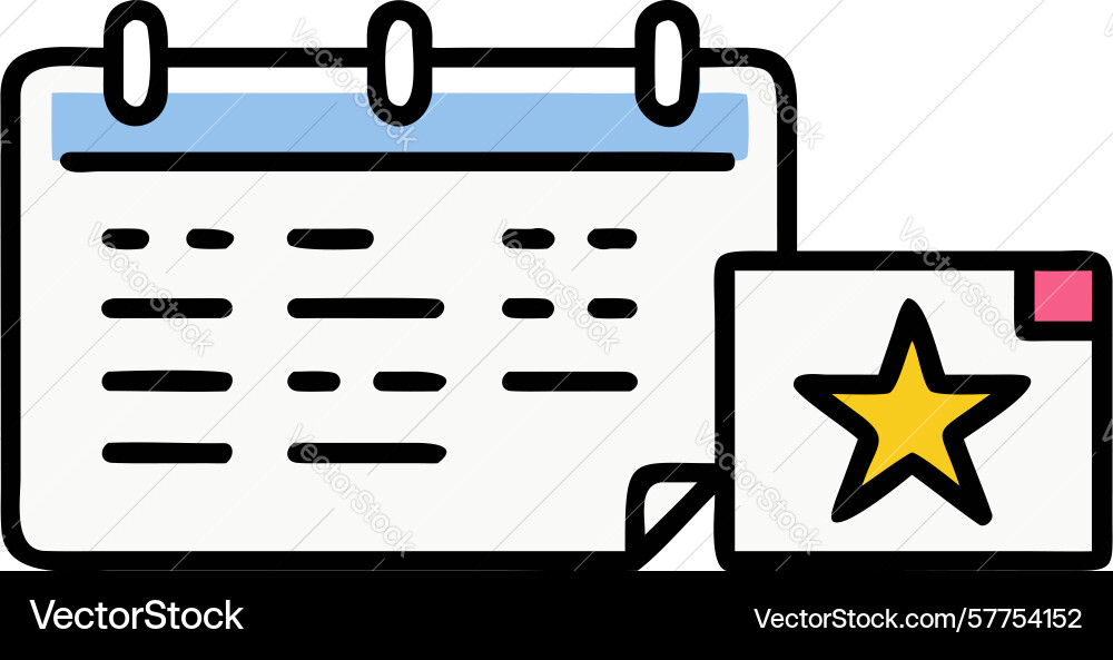 Marked calendar document icon for key dates vector image