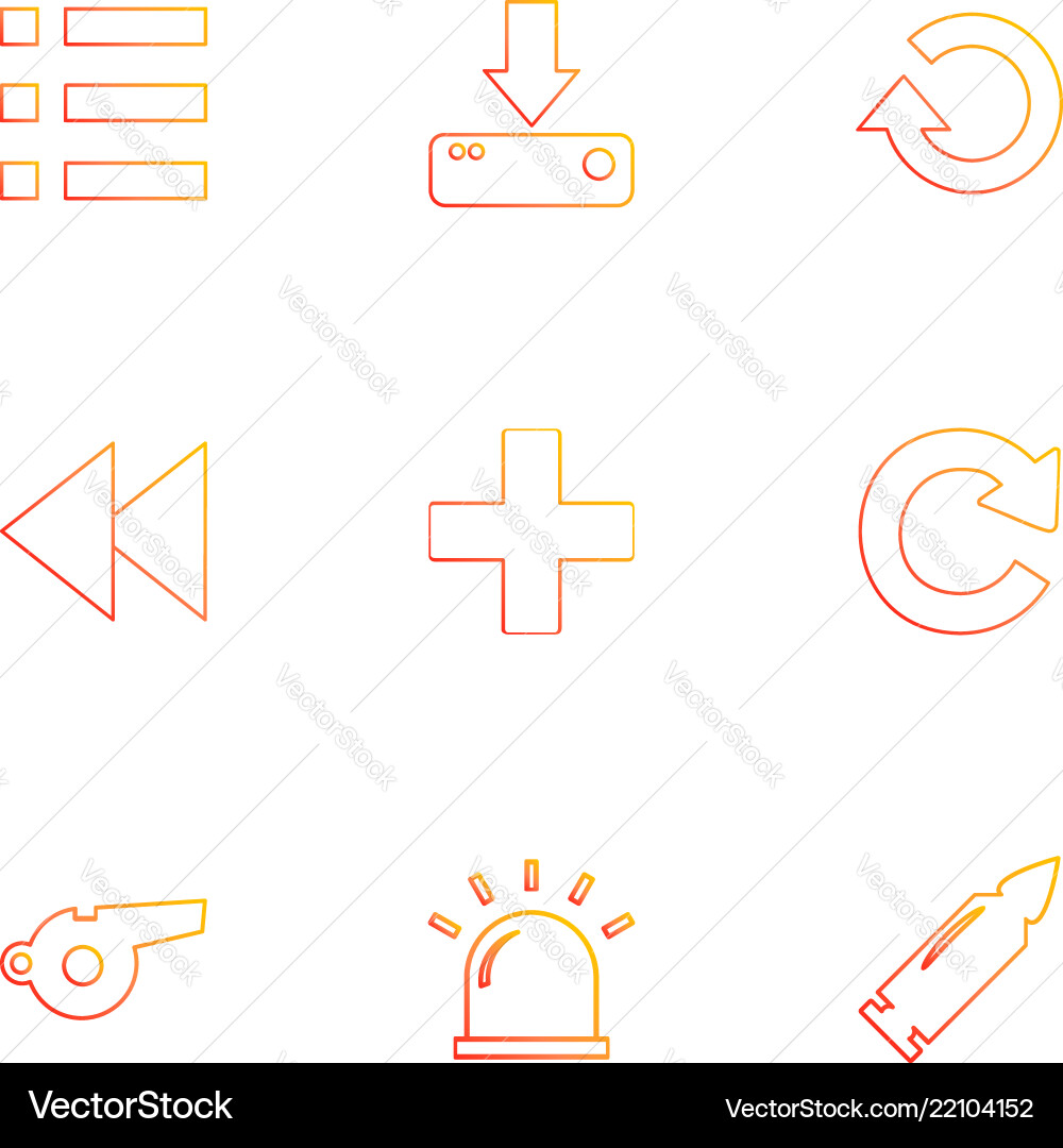 Menu download reste rewing add reset whistle Vector Image