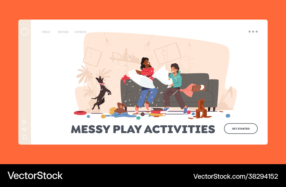 Mess-Spiel Aktivitäten Landing Seite Vorlage Mess-Spiel Aktivitäten Landing Seite Vorlage vektorbild