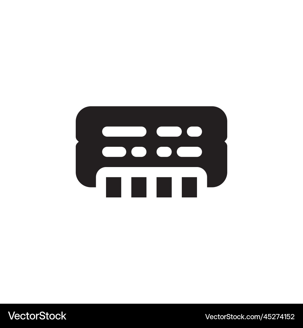 Ram icon computer component solid style Ram icon computer component solid style vector image