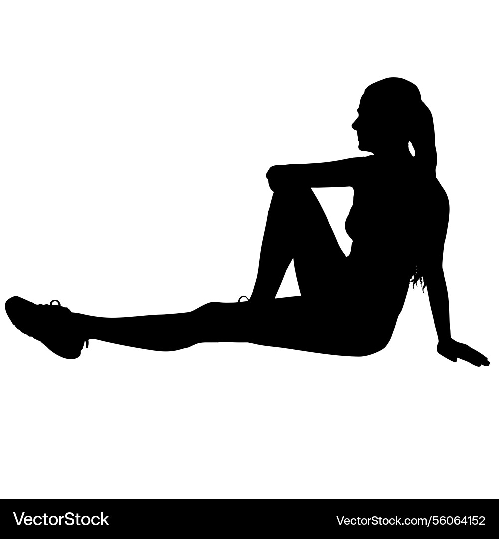 Schwarze Silhouette einer jungen Sportlerin Schwarze Silhouette einer jungen Sportlerin vektorbild