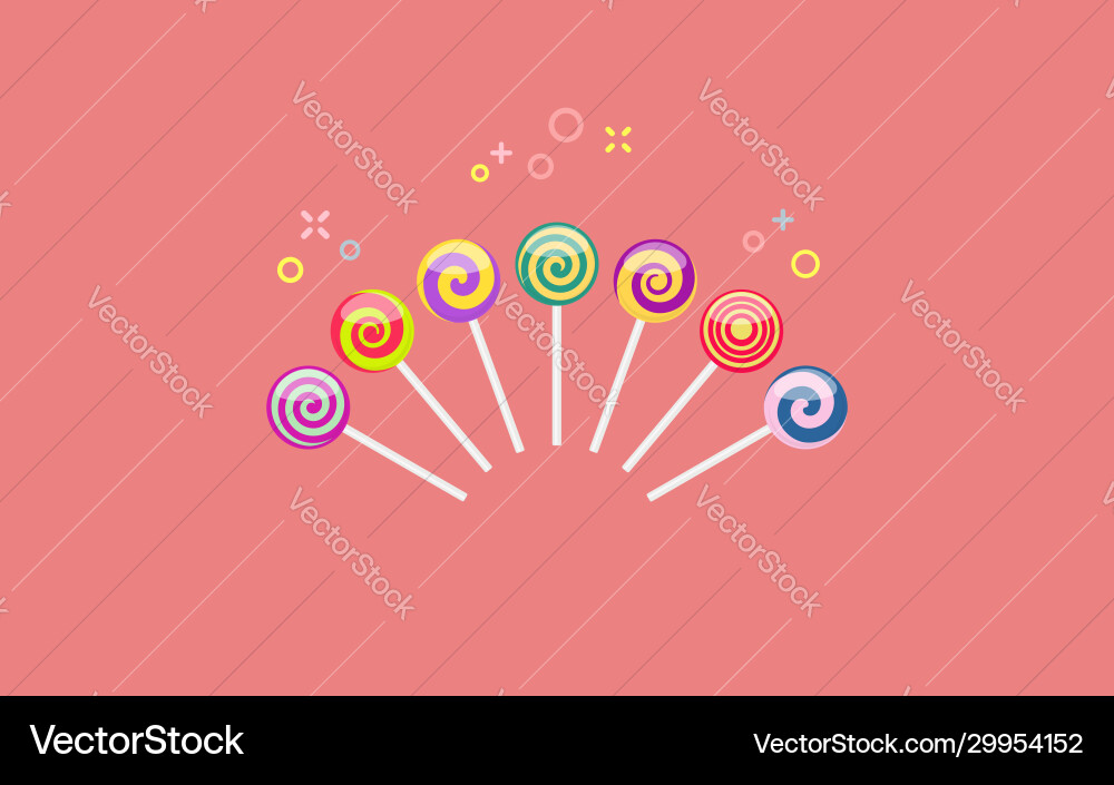 Set colorful candies with spiral patterns Set colorful candies with spiral patterns vector image