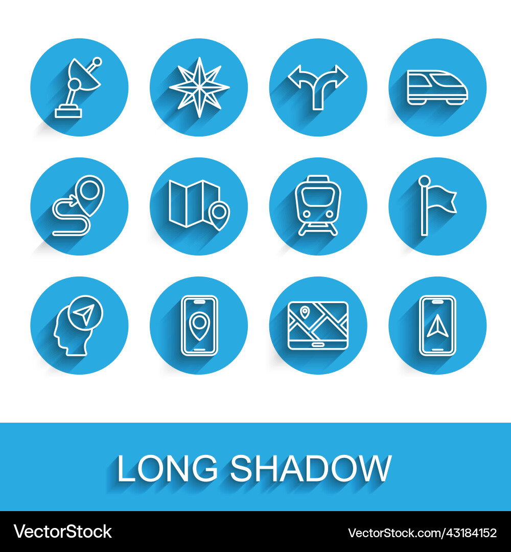 Set line location with person city map navigation Vector Image